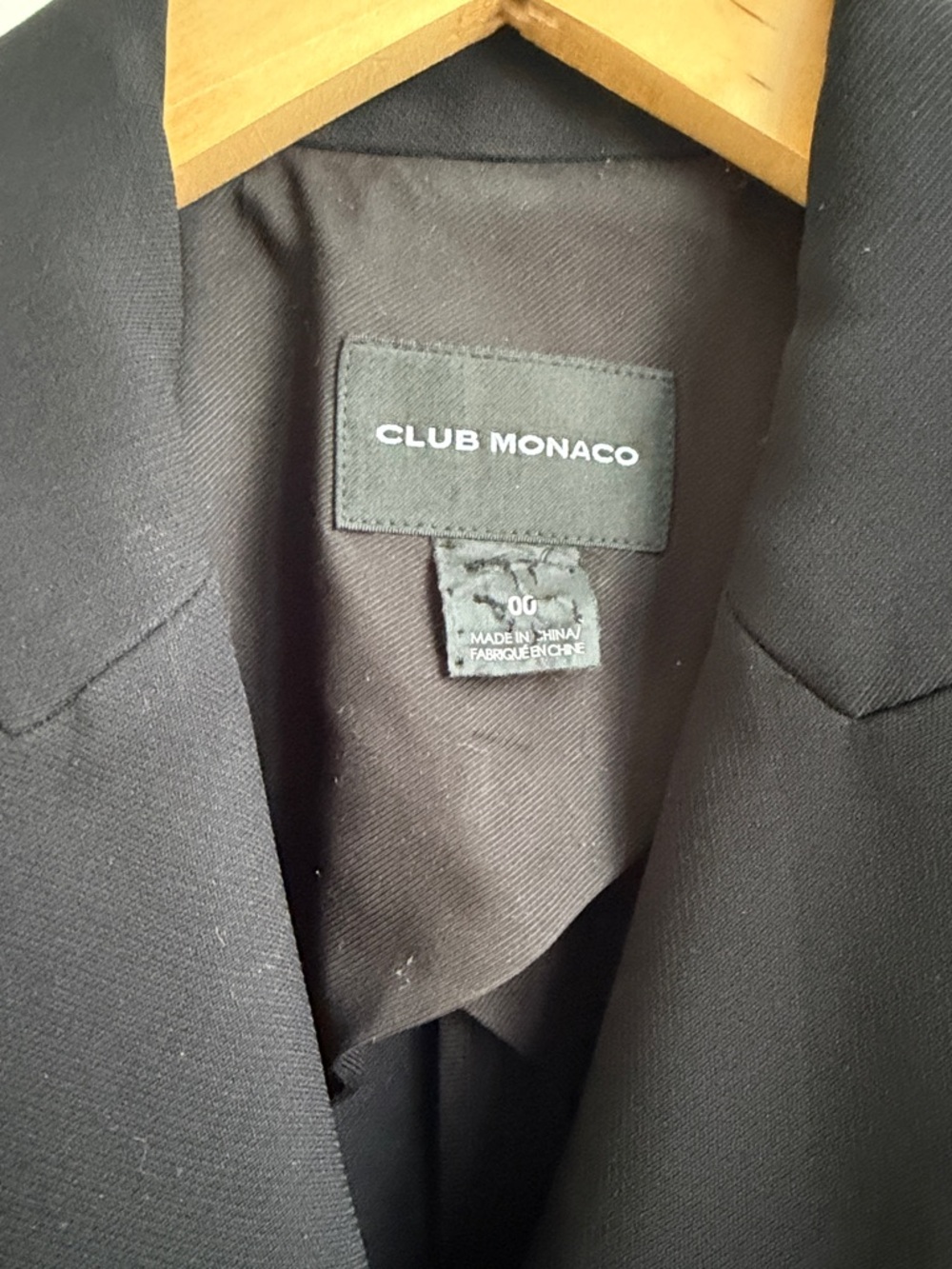 Club Monaco Black Double-Breasted Blazer with Gold Buttons - Picture 2 of 3